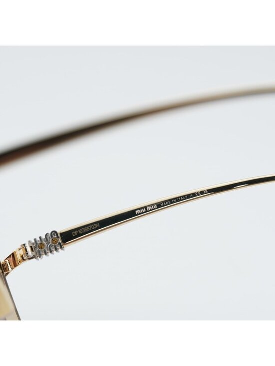Miu Miu MUA57S 5AK20S Sunglasses Gold Square Frame, Brown Gradient Lenses main image 4